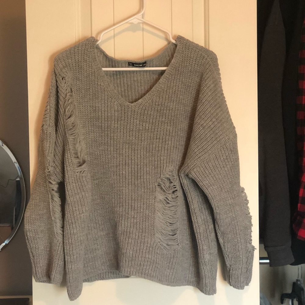 Distressed Oversized Sweater - NWOT